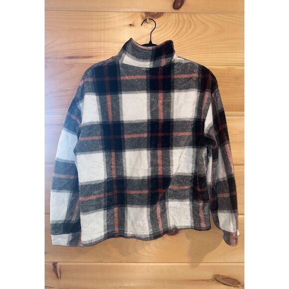 Women's Fleece Checkered Lightweight Semi-Cropped Jacket - Picture 3 of 4